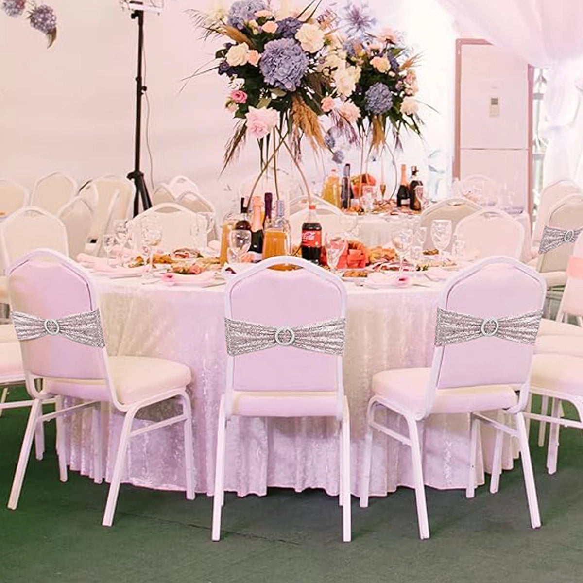 Bandas de Lentejuelas para Silla Decorativas, 4 pzas