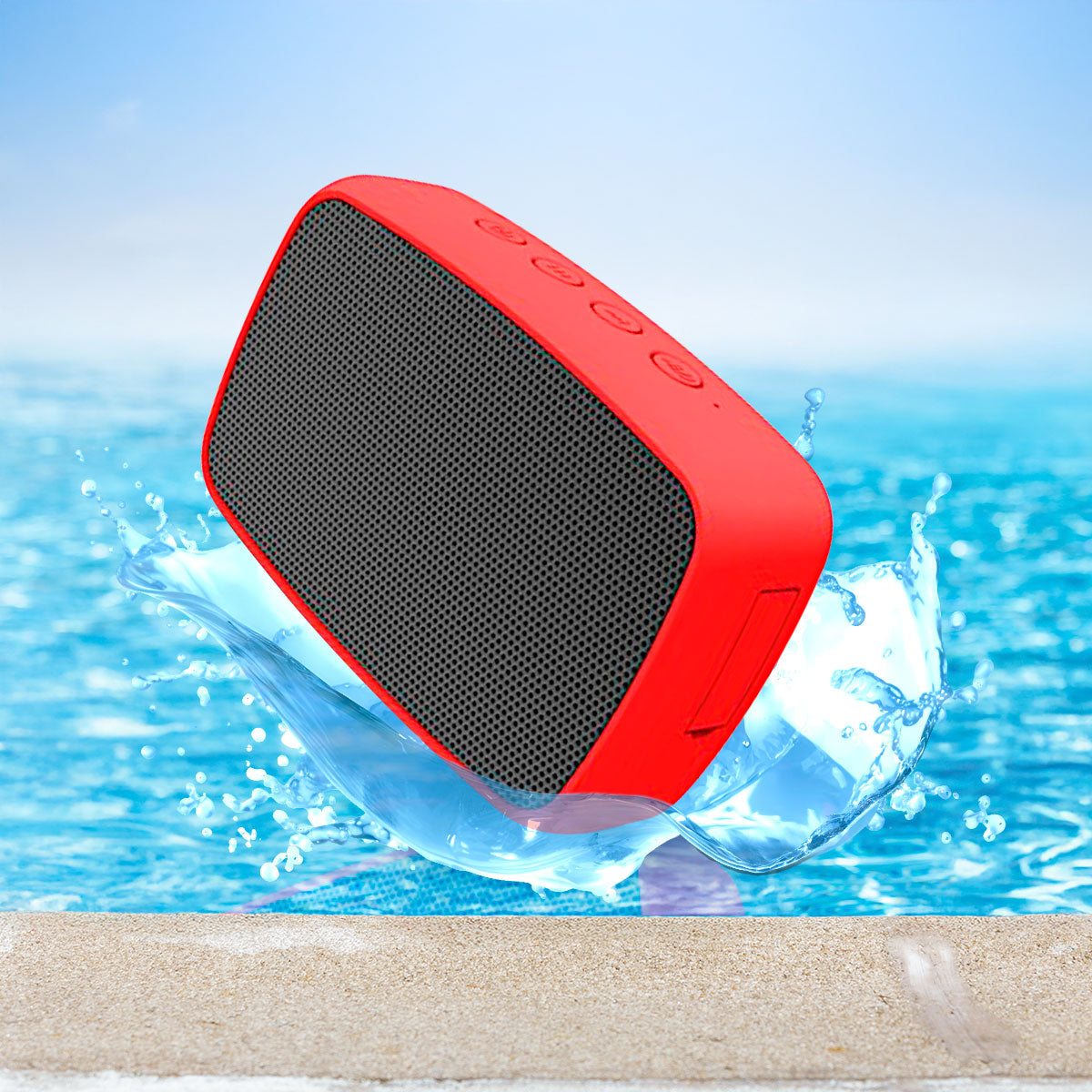 Altavoz Inalámbrico Ematic Resistente al Agua, color Rojo