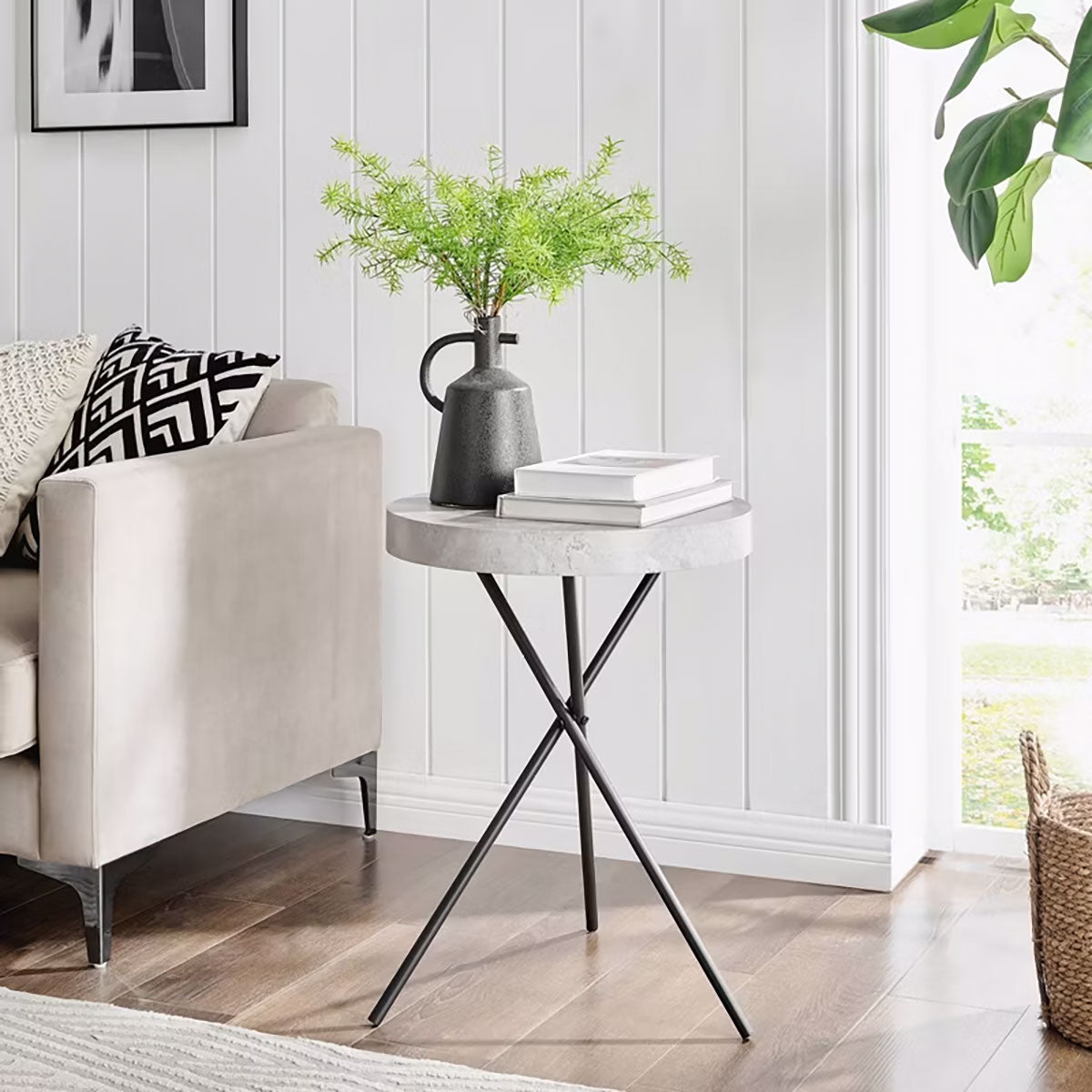 Mesa de Centro Redonda, Color Gris, Danya B