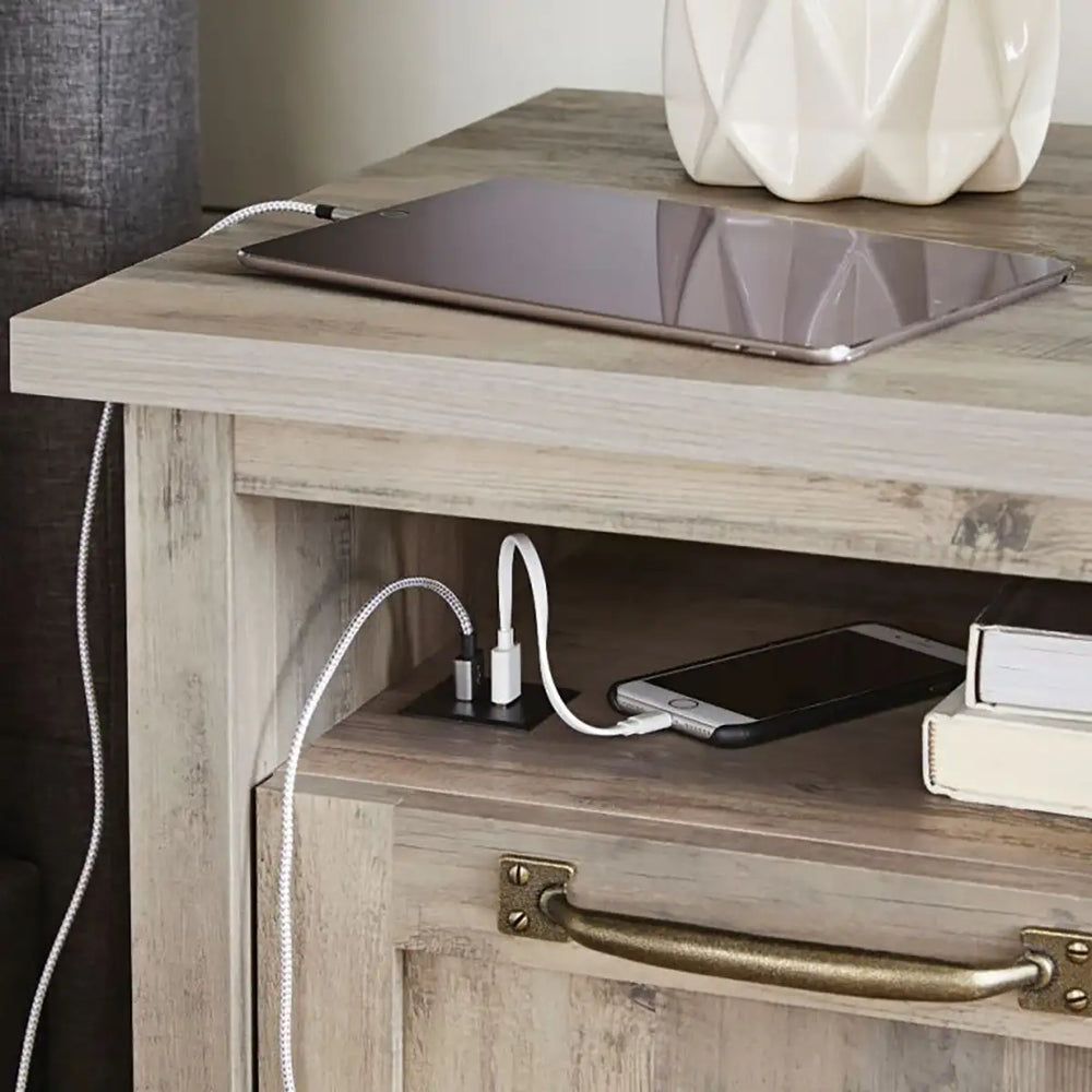 Mesita de Noche USB Estilo Granja Moderna, Better Homes & Gardens