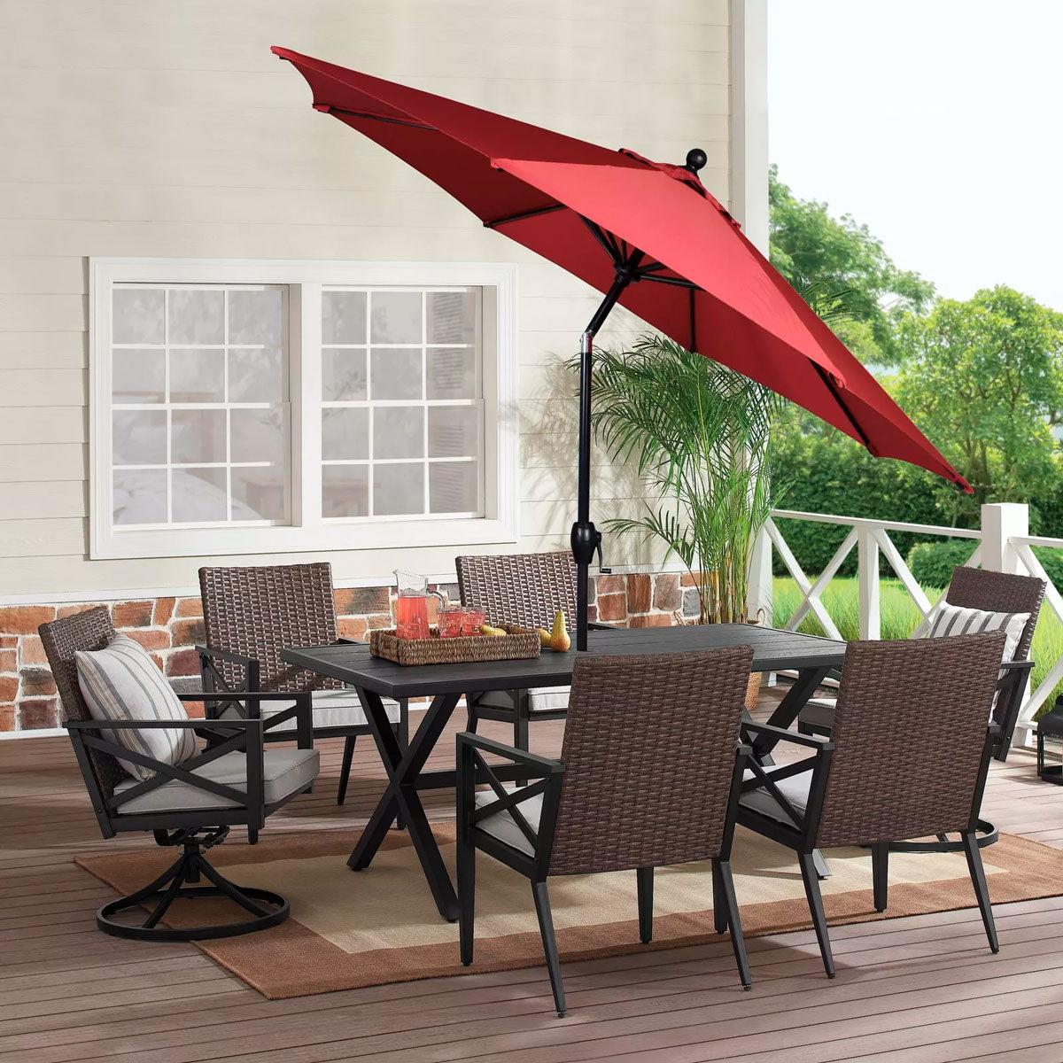 Paraguas de Patio Better Homes & Gardens, Redonda color Rojo