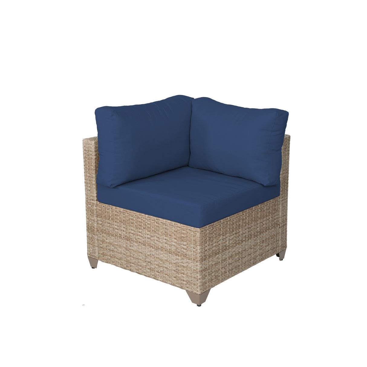 Sofá para Exteriores en Mimbre Envejecido Natural con Cojines