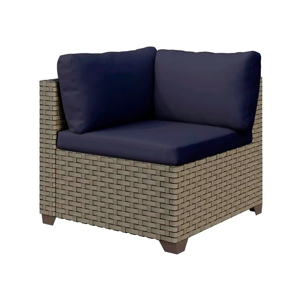 Sofá para Exteriores en Mimbre Envejecido Natural con Cojines, 2 pzas