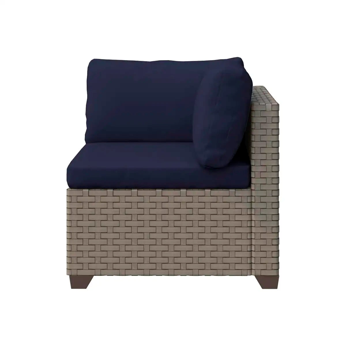 Sofá para Exteriores en Mimbre Envejecido Natural con Cojines, 2 pzas