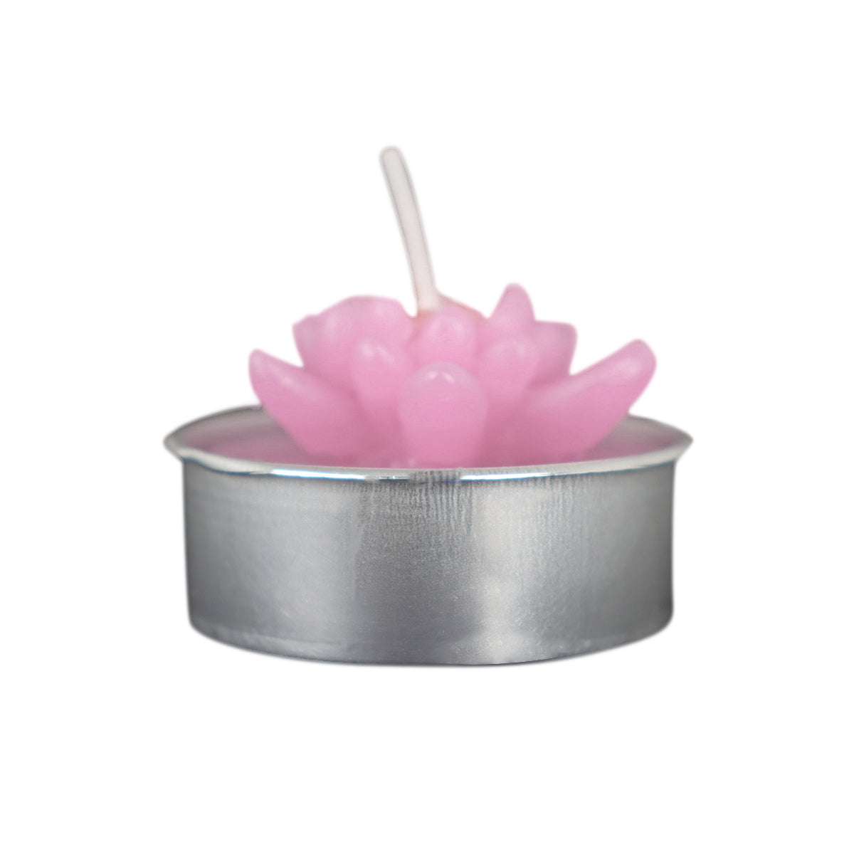 Vela en Forma de Flor, Color Rosa Claro