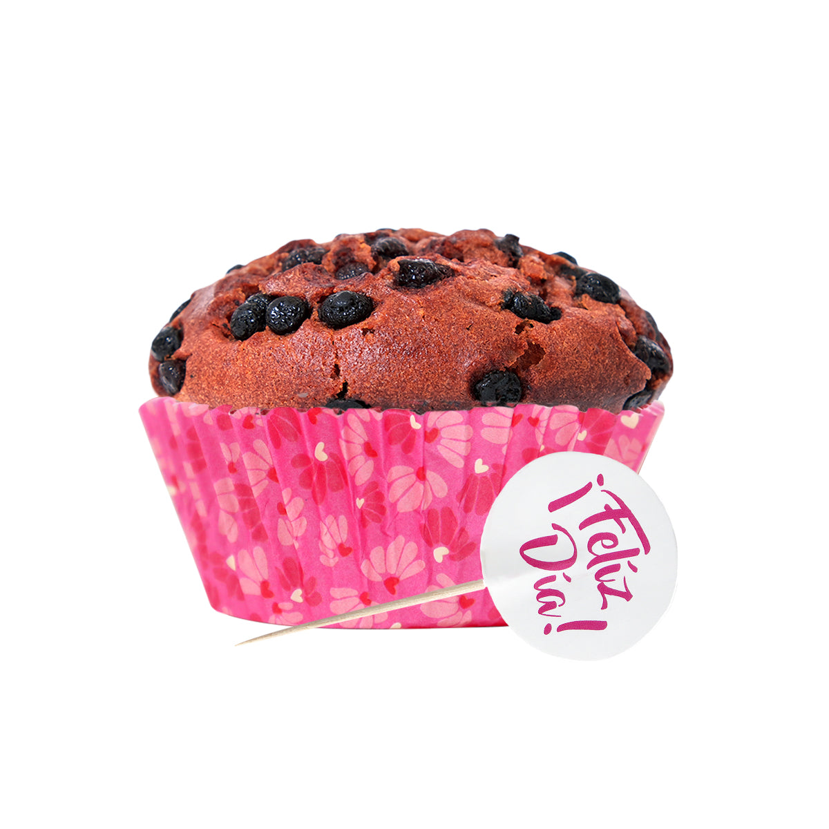 Set de Capacillos Diseño Flores con Toppers para Cupcakes, "¡Feliz Día!"