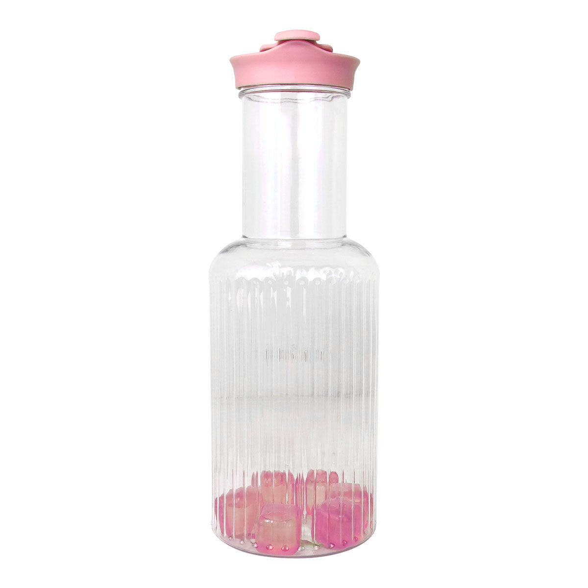 Botella de Agua con Cubitos de Hielo Reutilizables, Color Rosa, 1 L