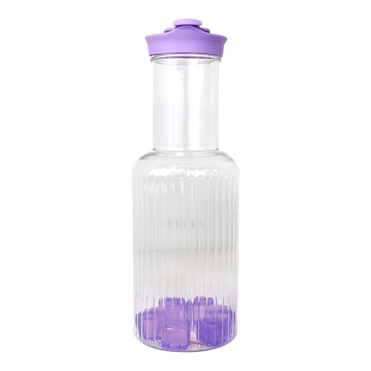 Botella de Agua con Cubitos de Hielo Reutilizables, Color Morado, 1 L