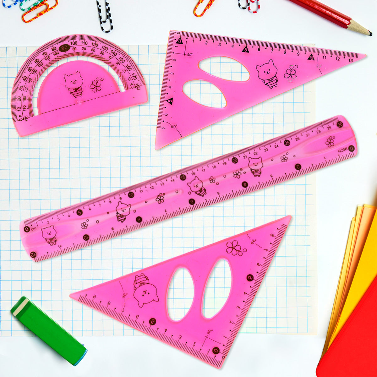 Juego Geométrico, Color Rosa, 4 pzas