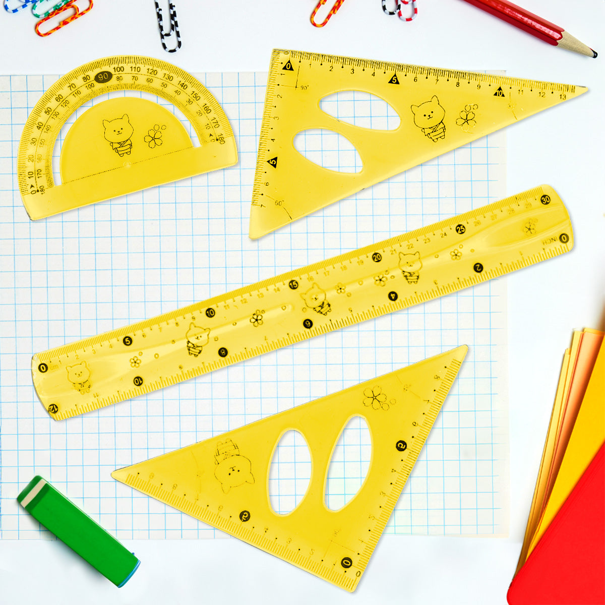 Juego Geométrico, Color Amarillo, 4 pzas