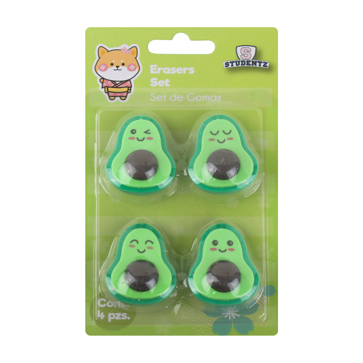 Kit de 4 Gomas en Forma de Aguacate