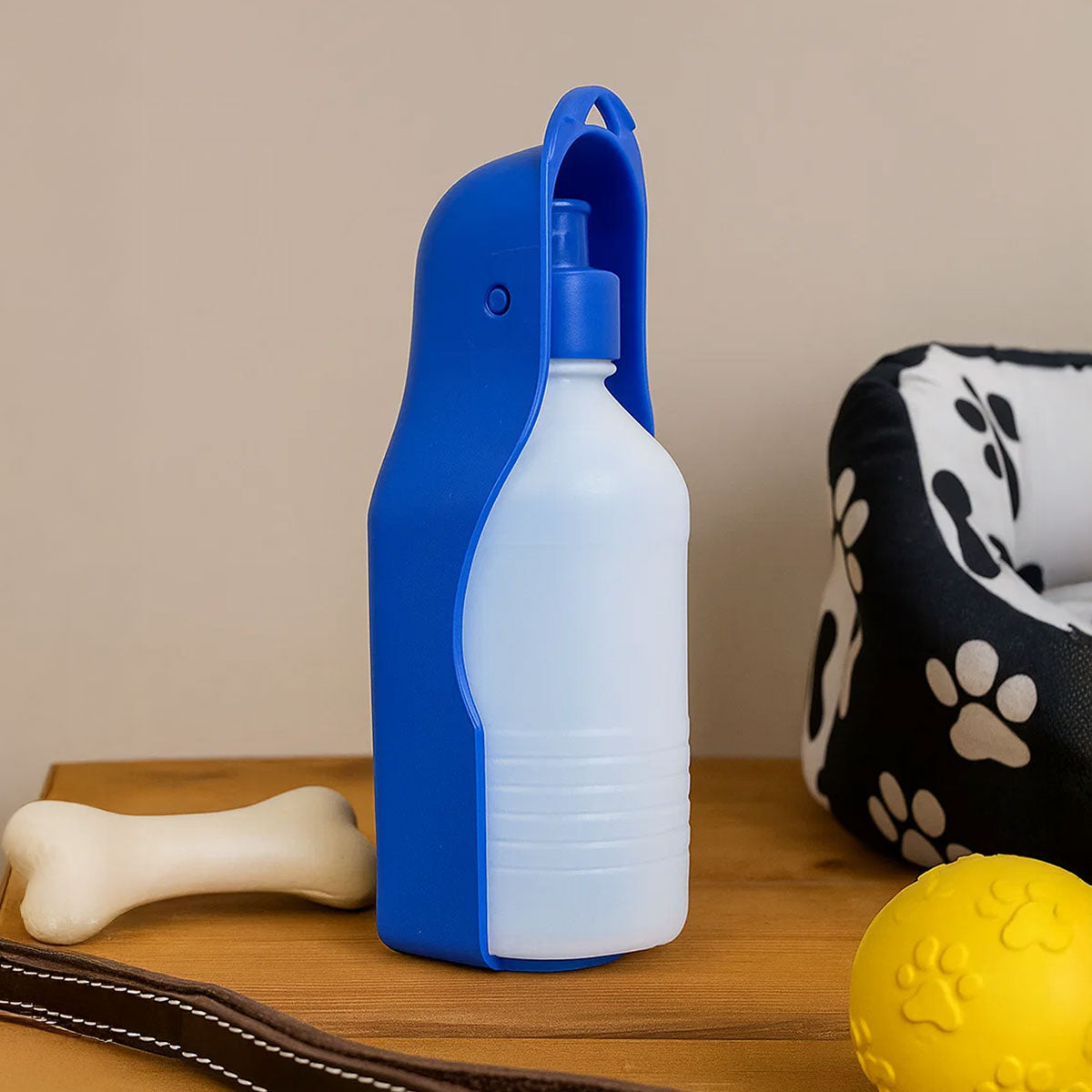 Botella Dispensador de Agua para Mascotas, Color Azul, 250 ml