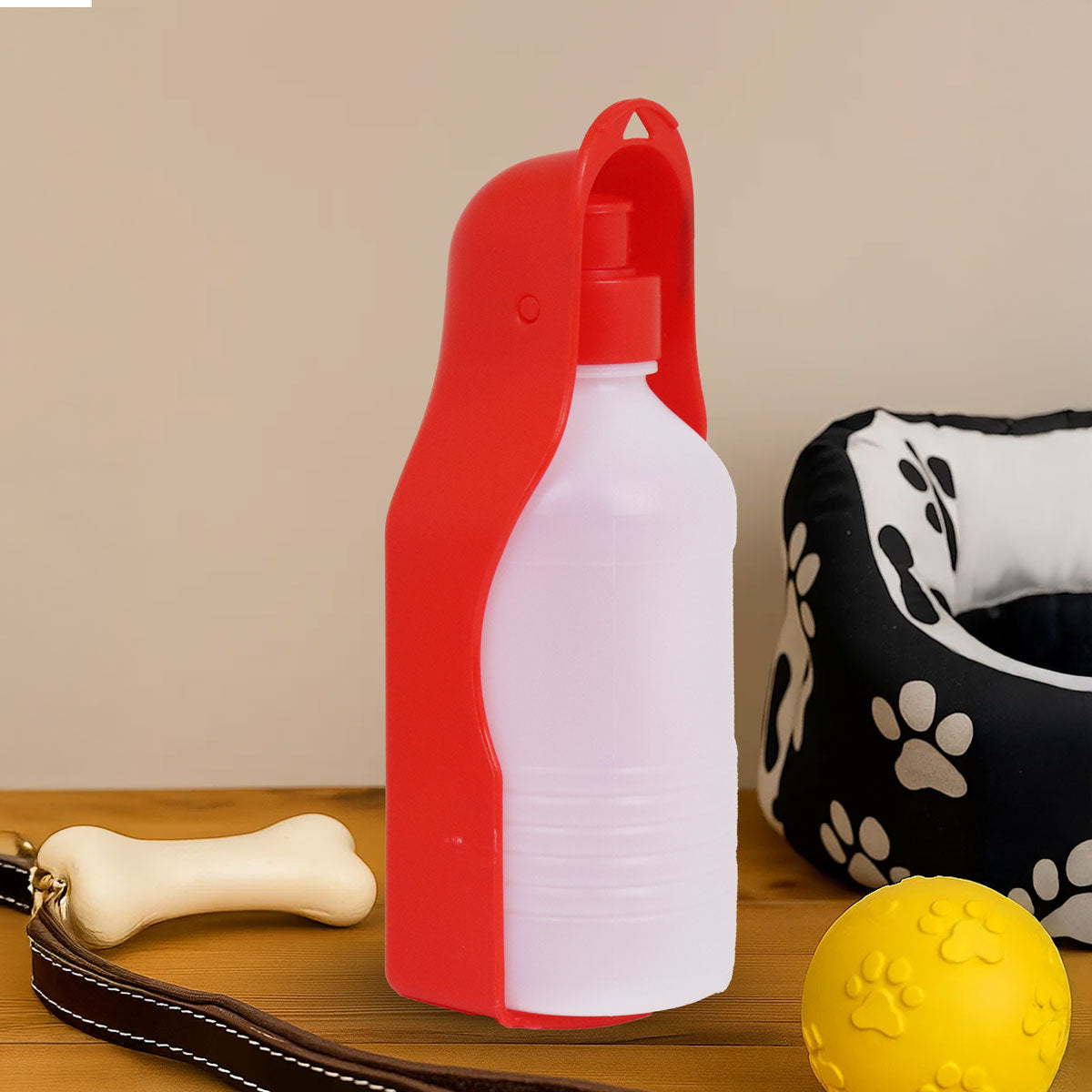 Botella Dispensador de Agua para Mascotas, Color Rojo, 250 ml