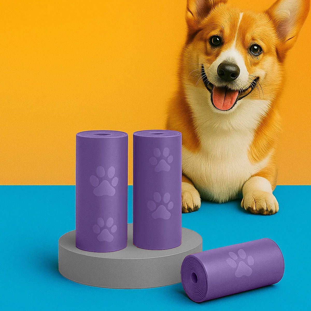 Bolsas para Desechos de Perros, Color Morado, 3 Rollos