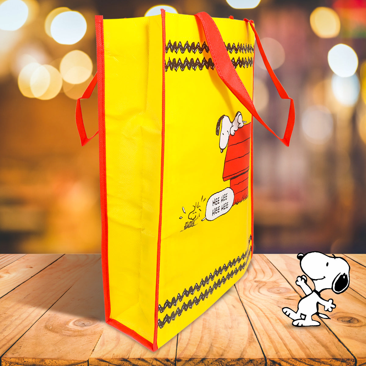 Bolsa Ecológica Peanuts, Color Amarillo