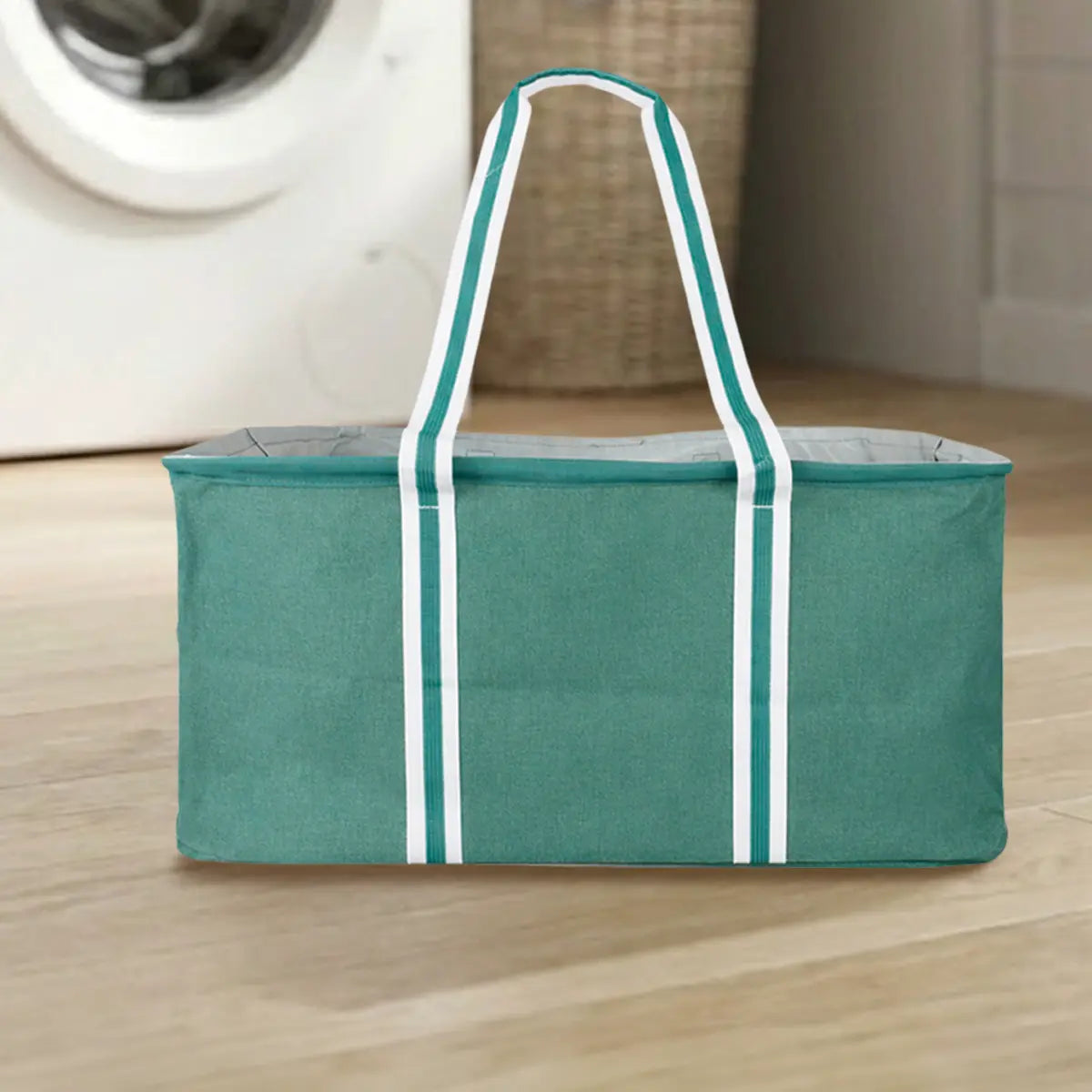 Cesto para Almacenamiento de Tela, Color Verde