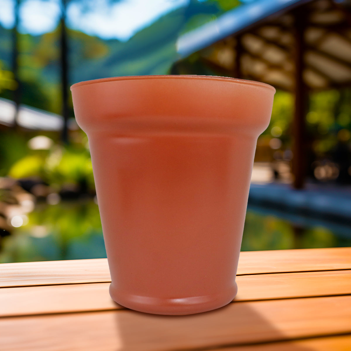 Maceta de Cristal, Color Terracota