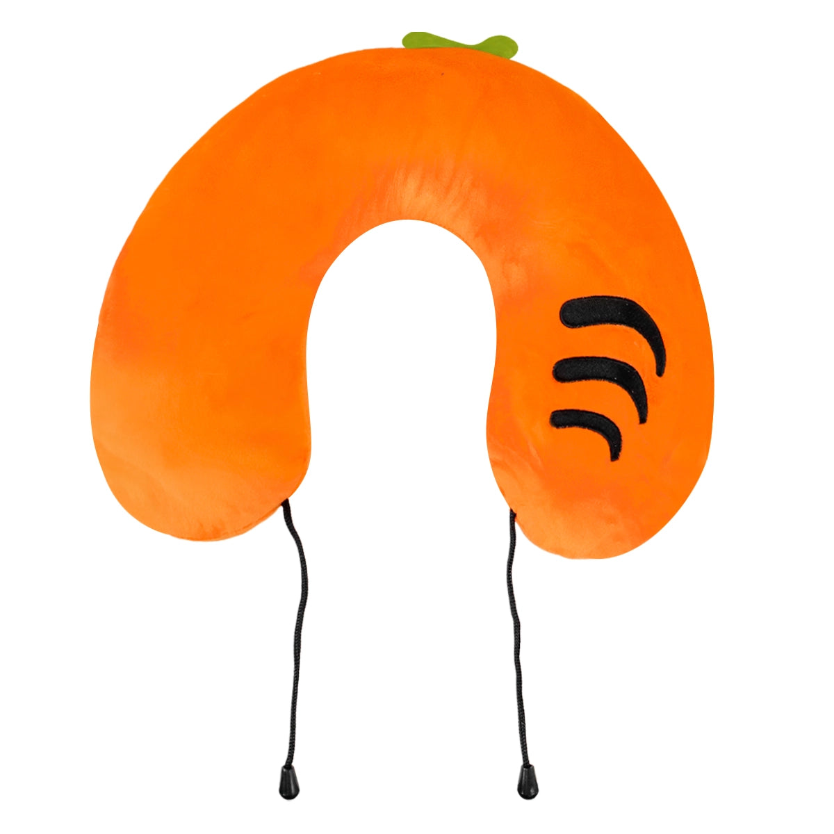 Almohada de Viaje Ergonómica, Color Naranja con Detalles Negros