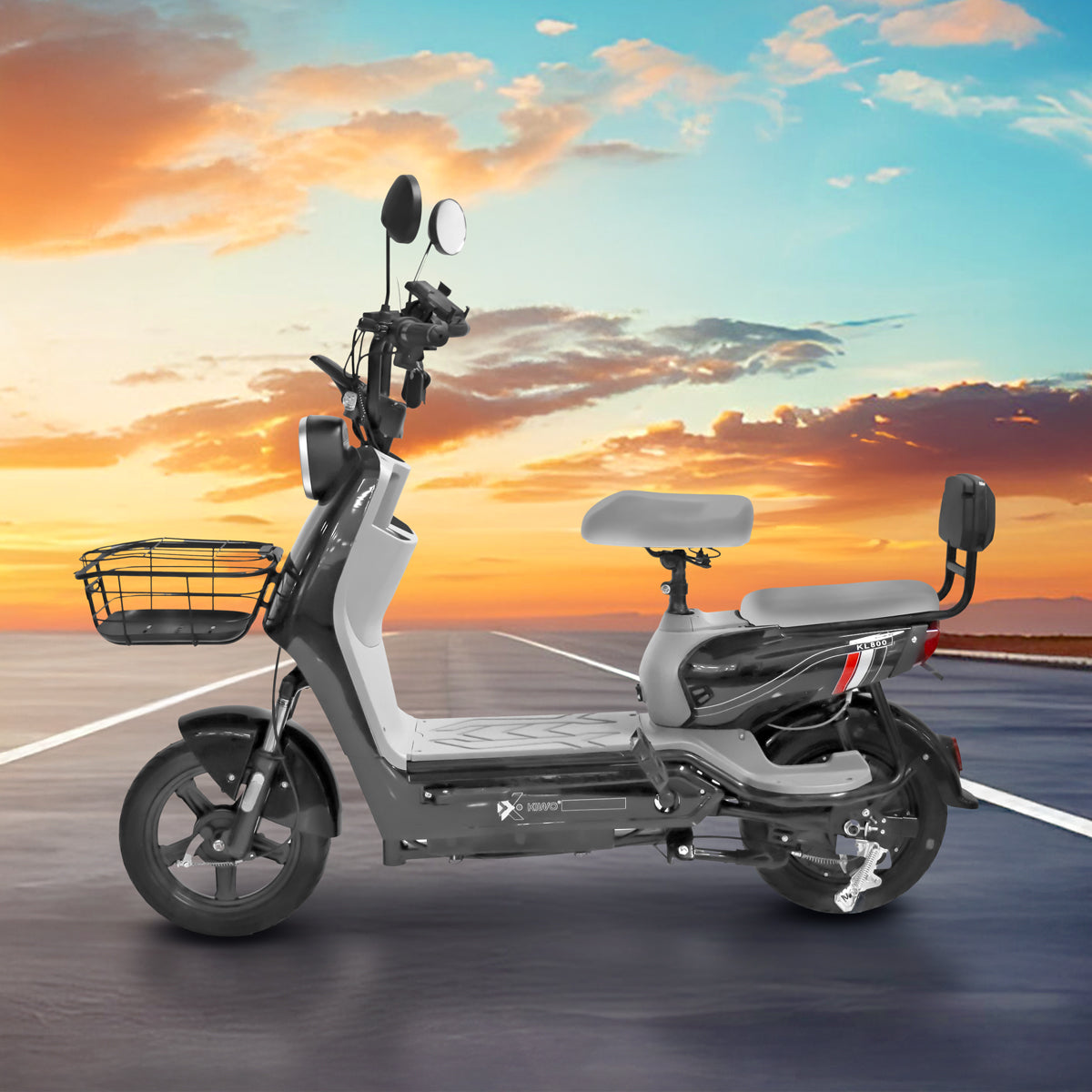 Bicicleta Eléctrica Negro con Gris Kiwo KL 800