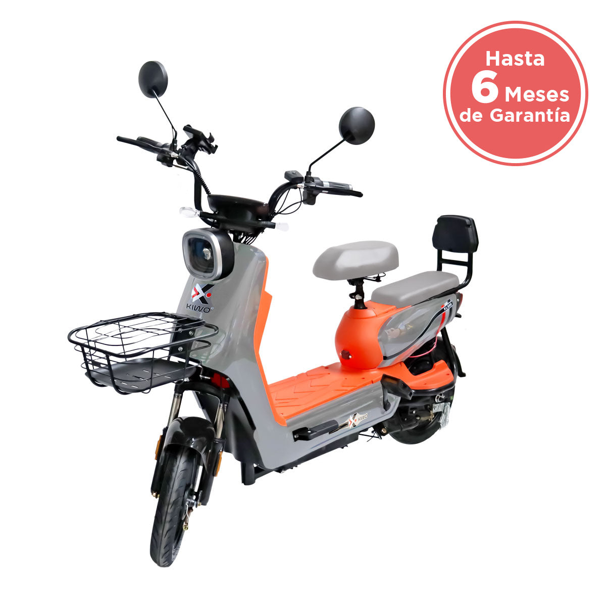 Bicicleta Eléctrica Gris con Naranja Kiwo KL 800