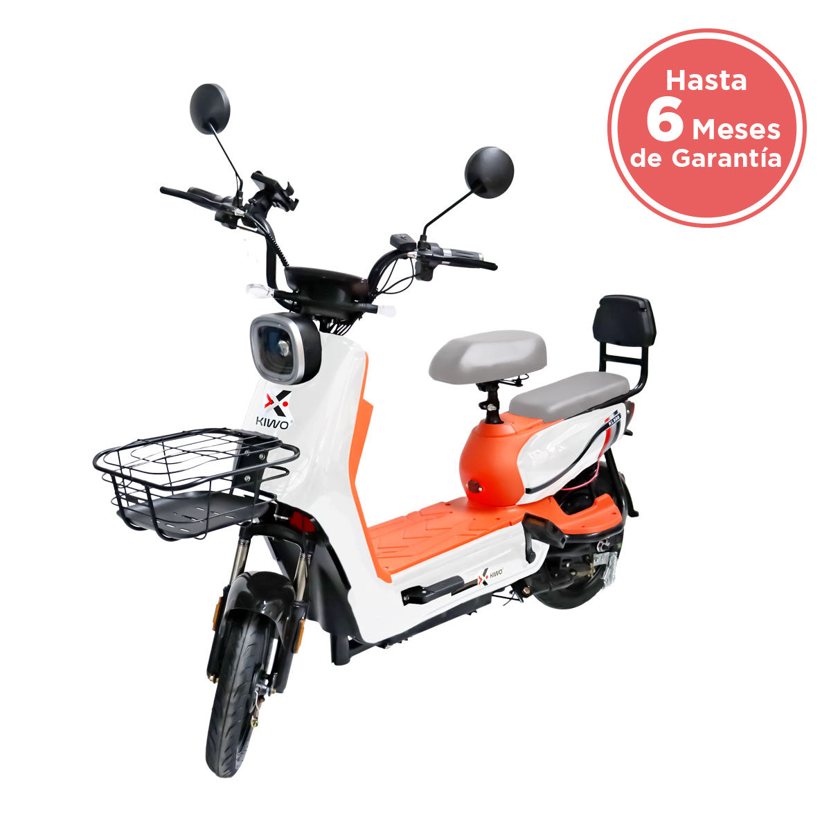 Bicicleta Eléctrica Blanco con Naranja Kiwo KL 800