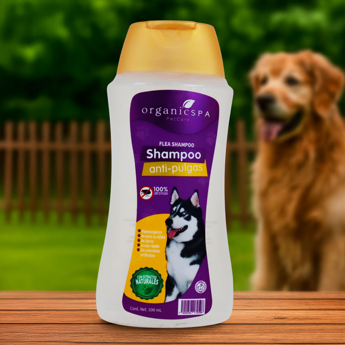 Shampoo Antipulgas para Mascotas, 500 ml