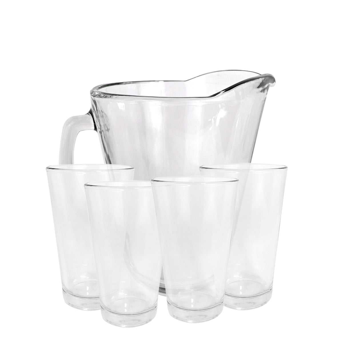 Set de 4 Vasos y una Jarra de Cristal, Libbey