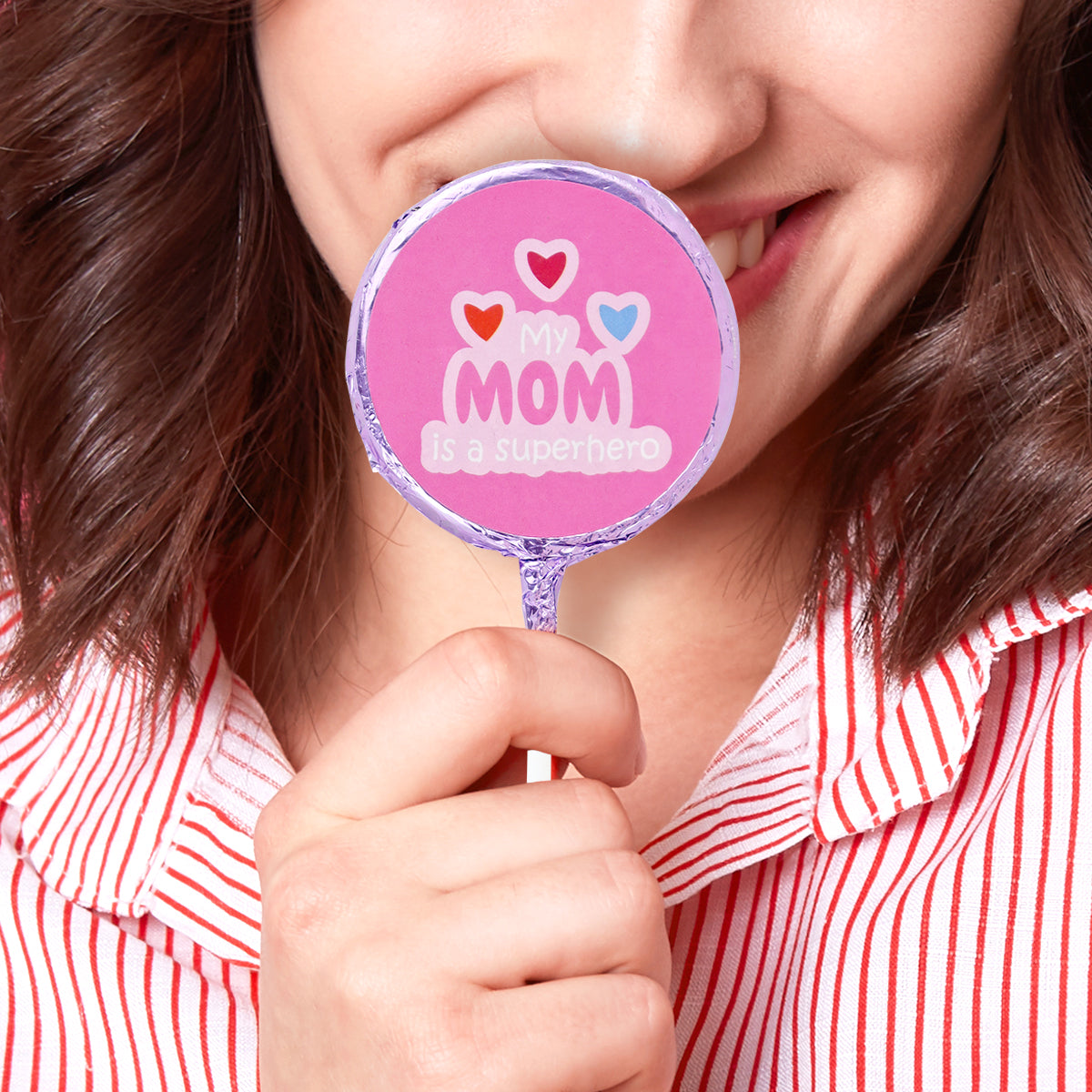 Paleta de Chocolate "My mom is a superhero"