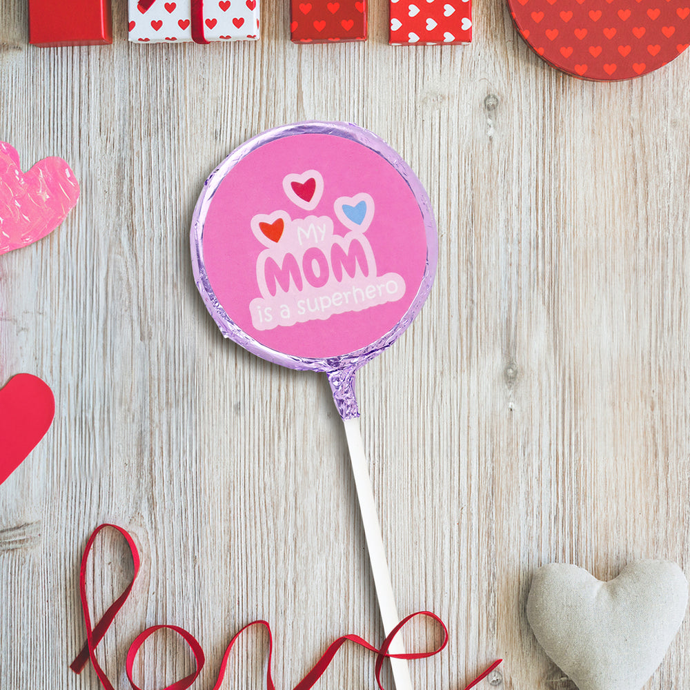 Paleta de Chocolate "My mom is a superhero"