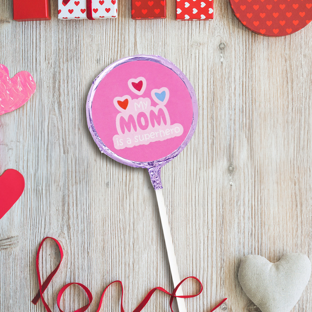 Paleta de Chocolate "My mom is a superhero"