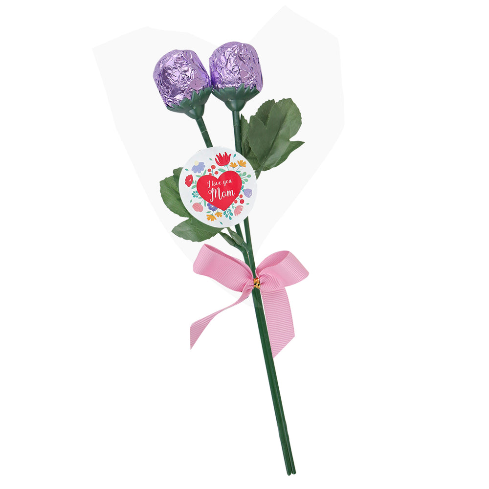 Rosas de Chocolate "I love you Mom" 2 pzas