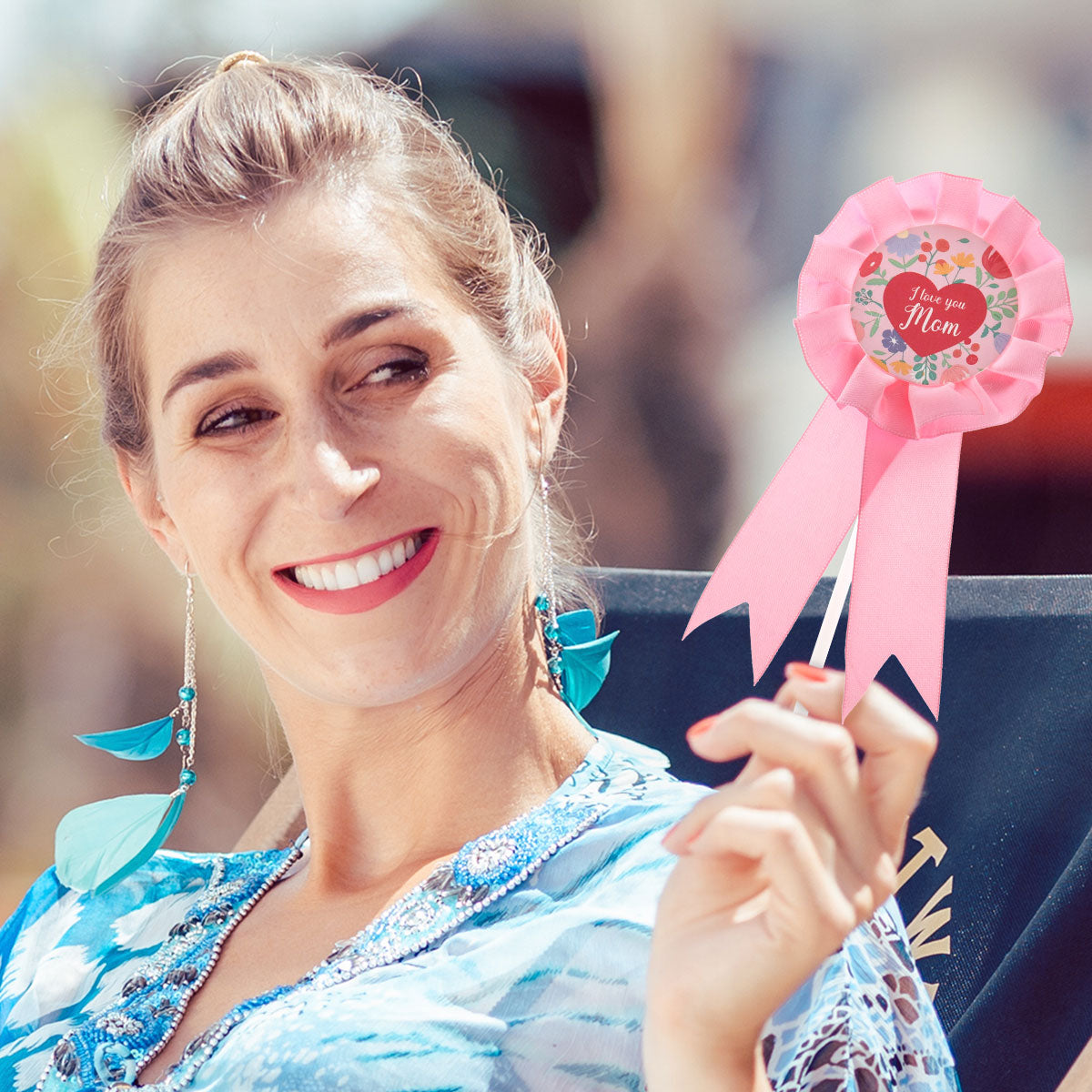 Medalla de Chocolate, "I love you mom", Color Rosa