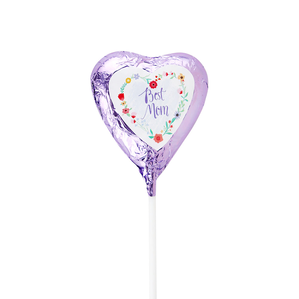 Paleta de Chocolate en Forma de Corazón "Best Mom"