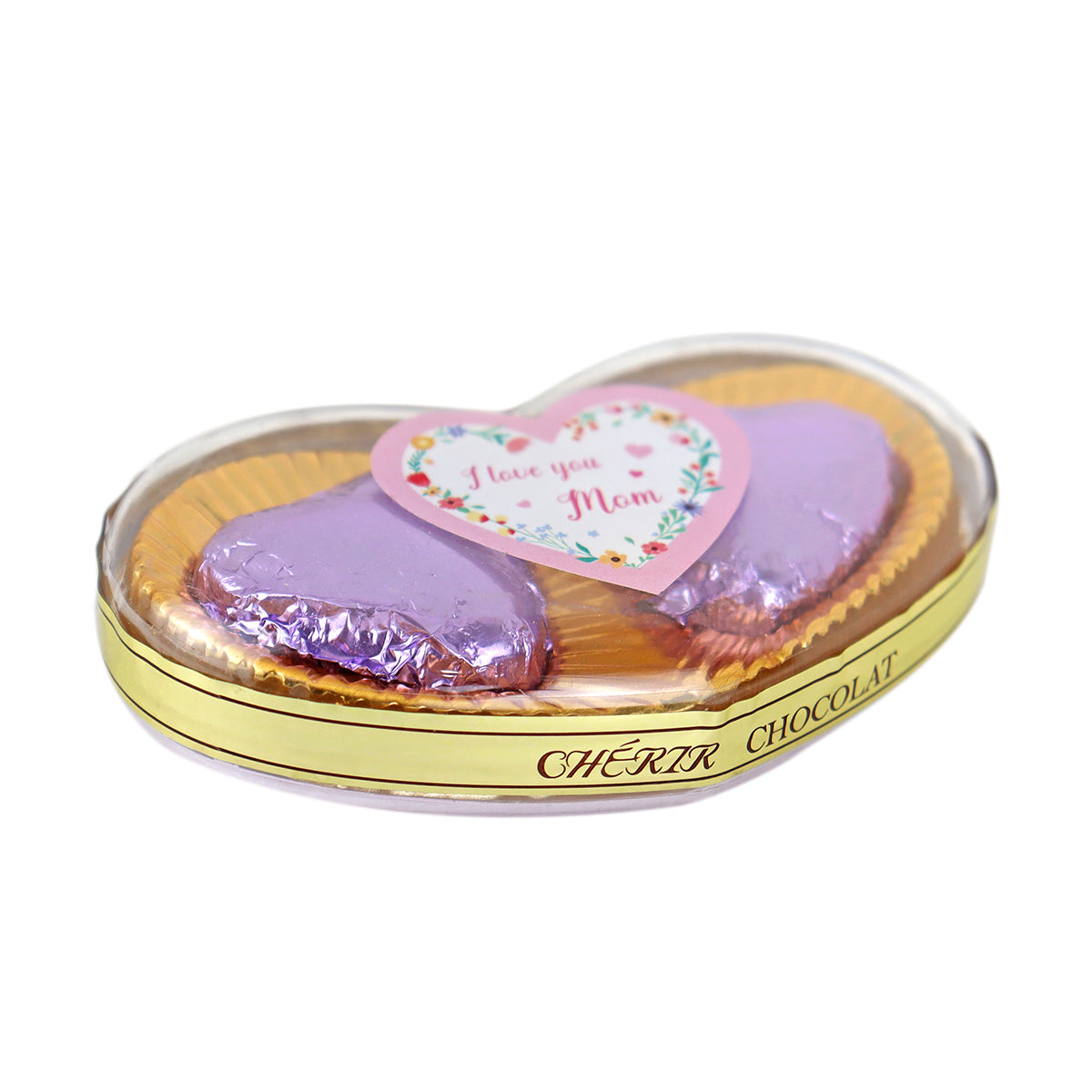 Caja de Chocolates en Forma de Corazón "I love you mom" 2 pzas