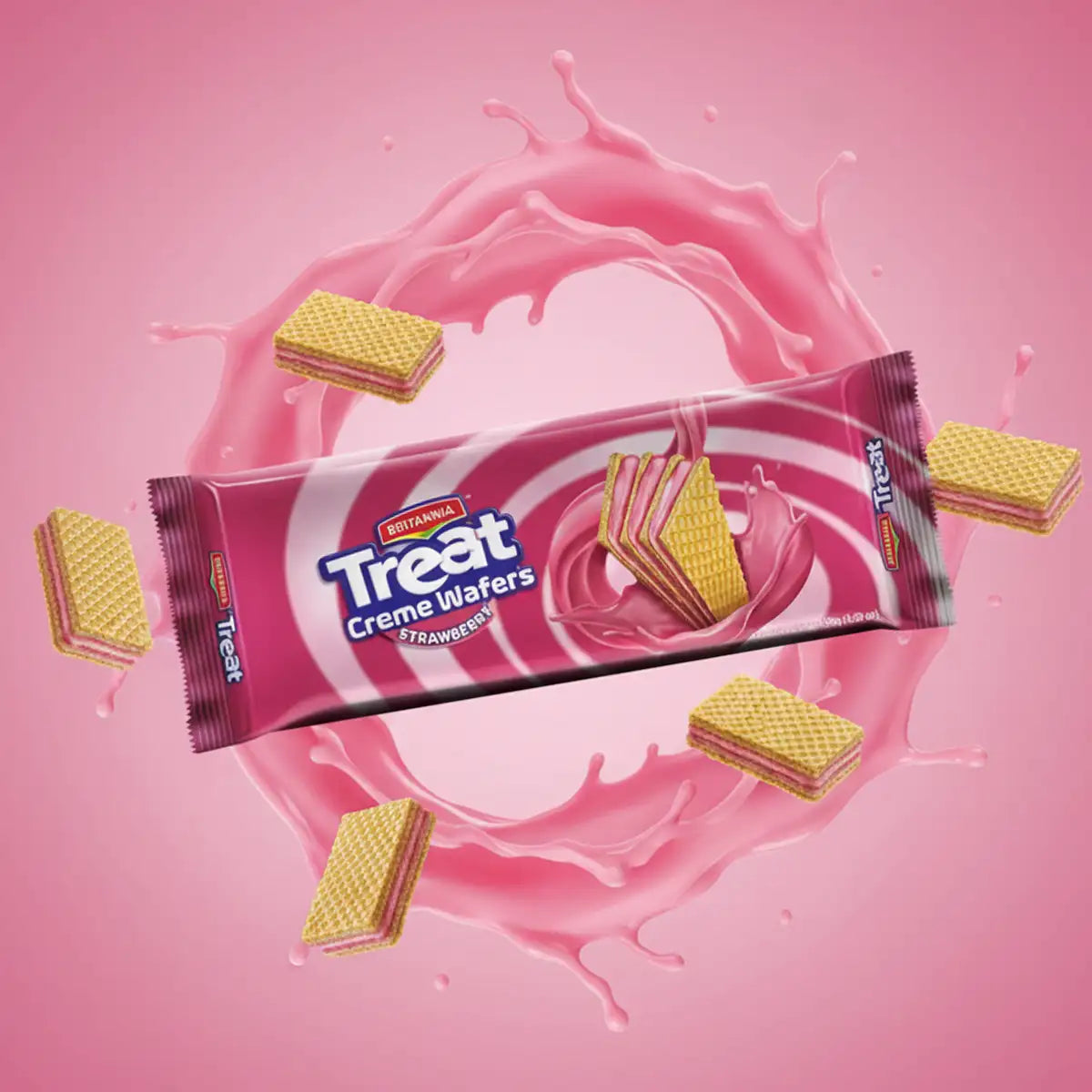 Galletas Britannia Treat Wafer Fresa, 150 g