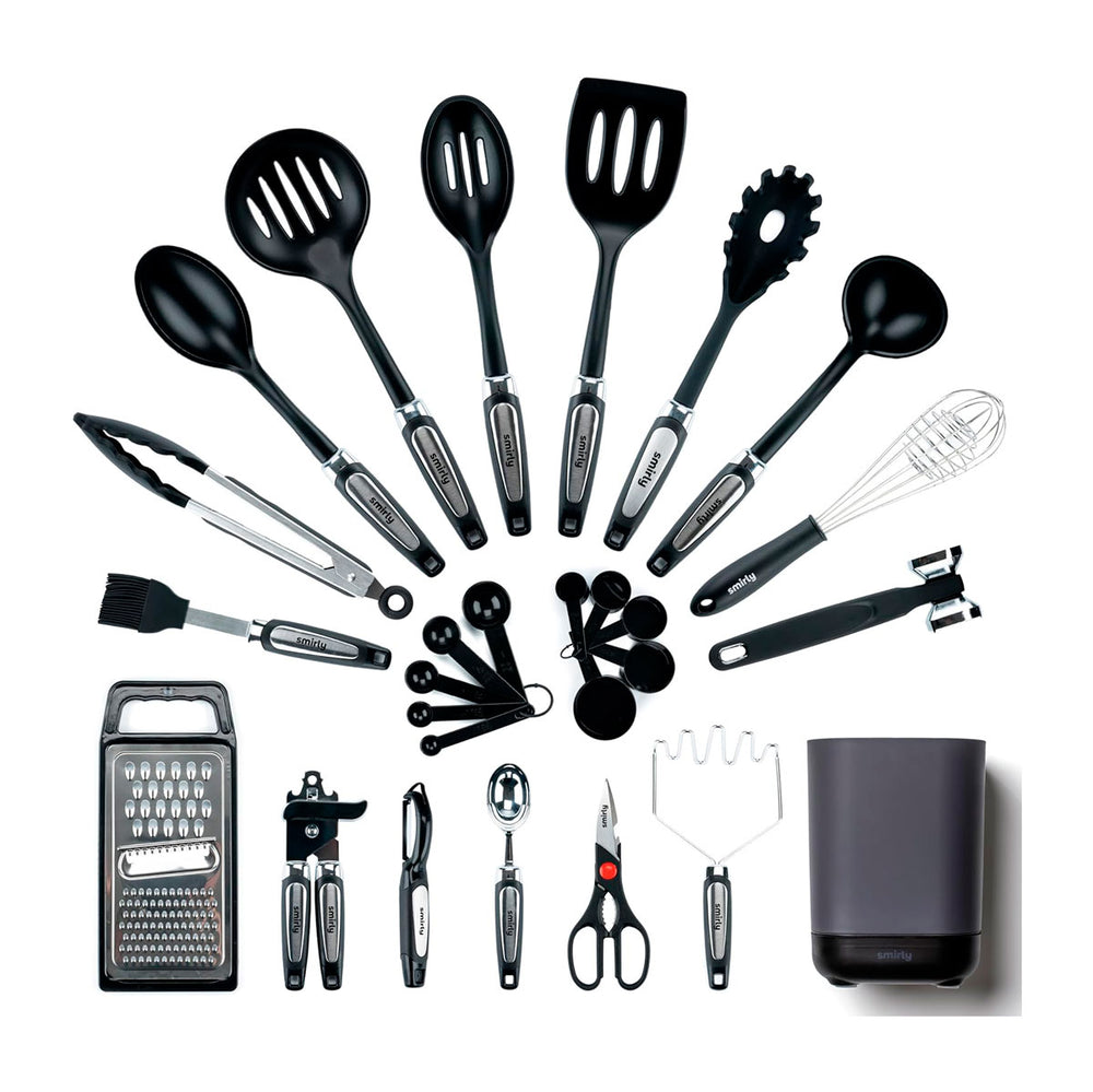Juego de Utensilios de Cocina de Silicona con Soporte, Smirly
