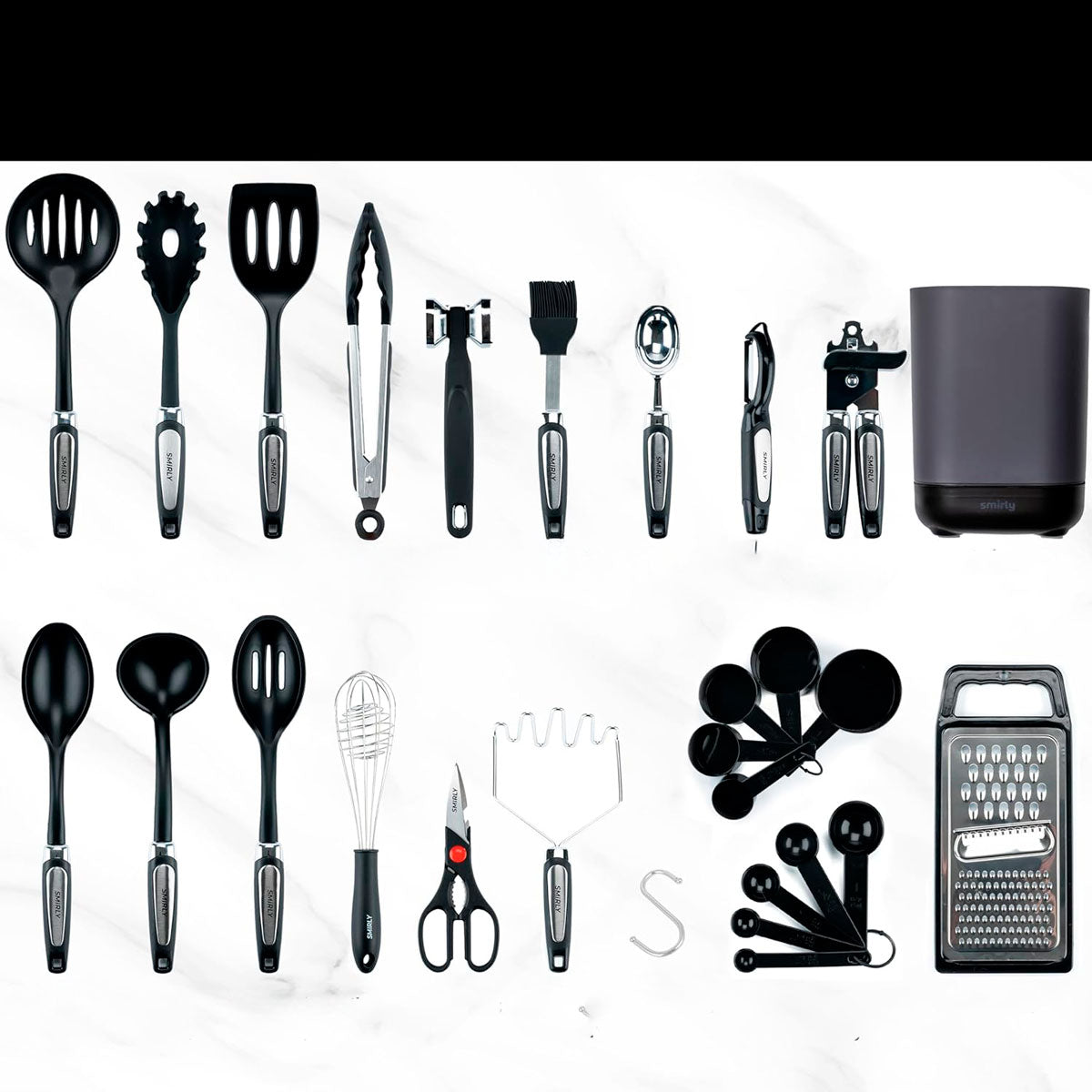Juego de Utensilios de Cocina de Silicona con Soporte, Smirly