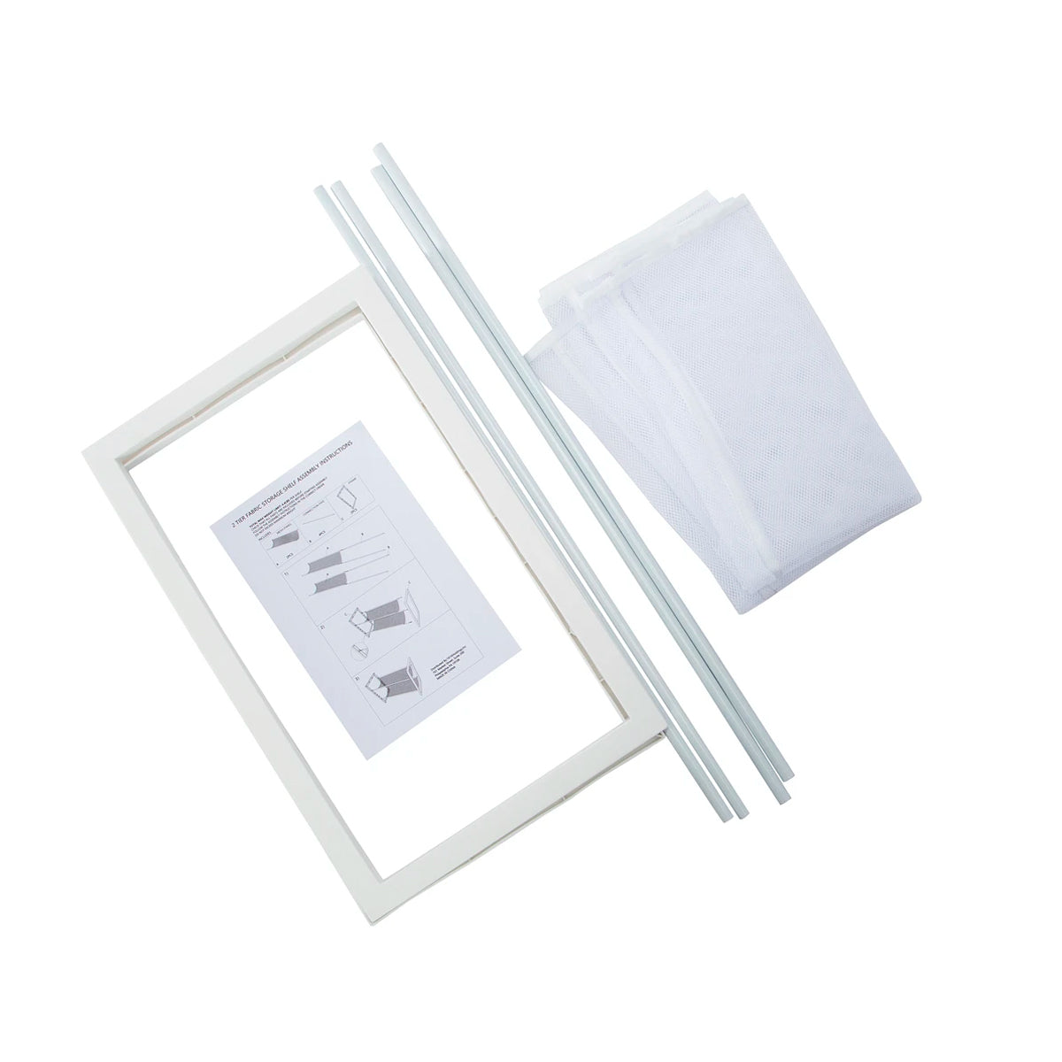 Estante de Almacenamiento de Tela de 2 Niveles, Room2Room, Color Blanco