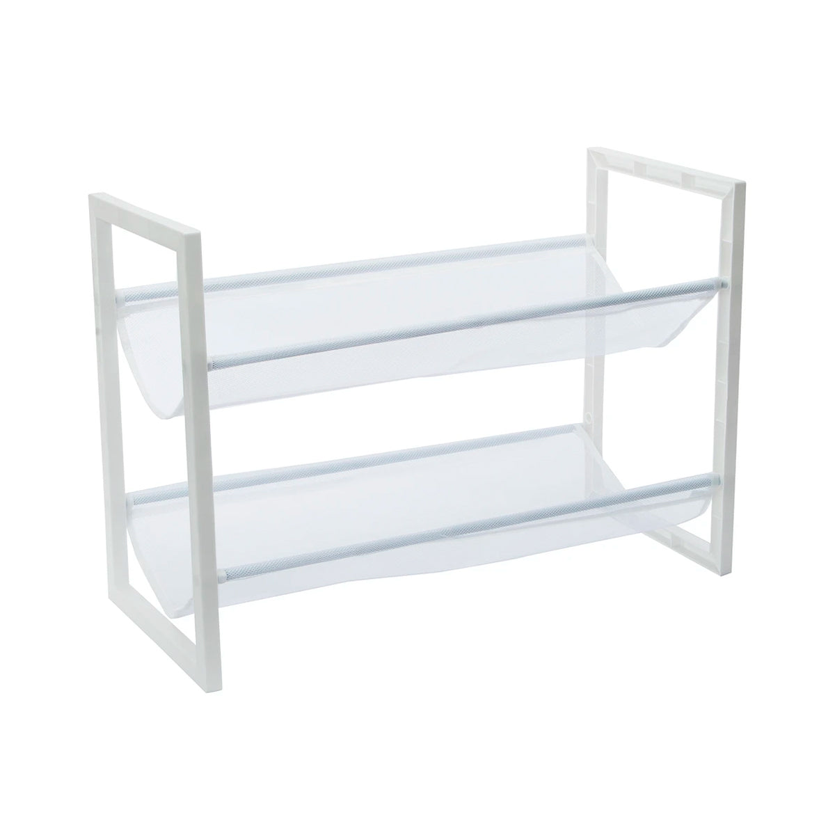 Estante de Almacenamiento de Tela de 2 Niveles, Room2Room, Color Blanco