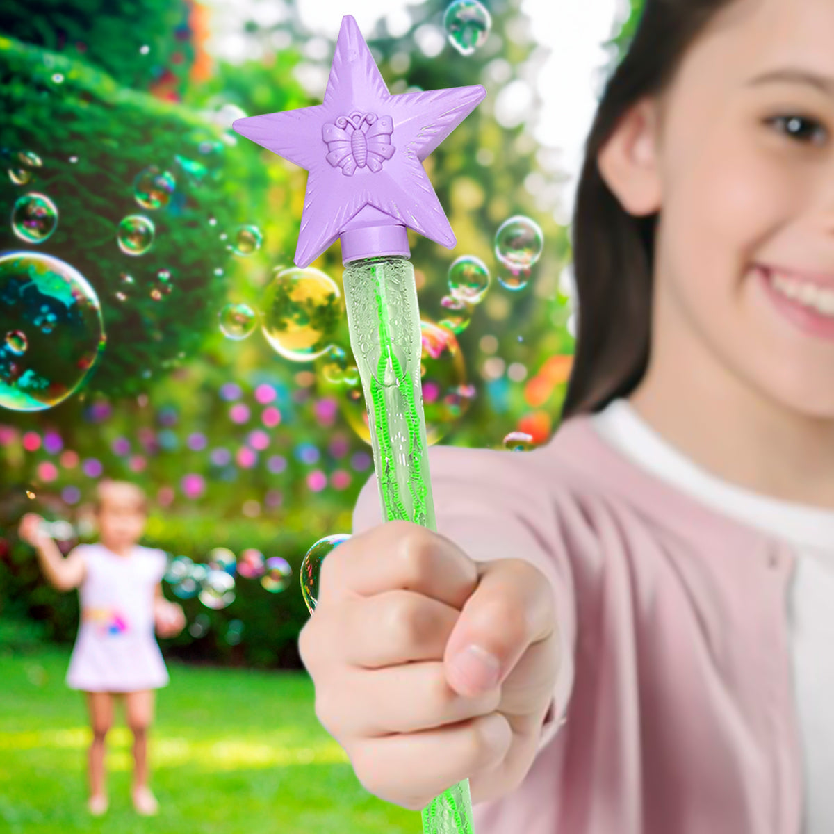 Vara de Burbujas, Estrella, Color Morado