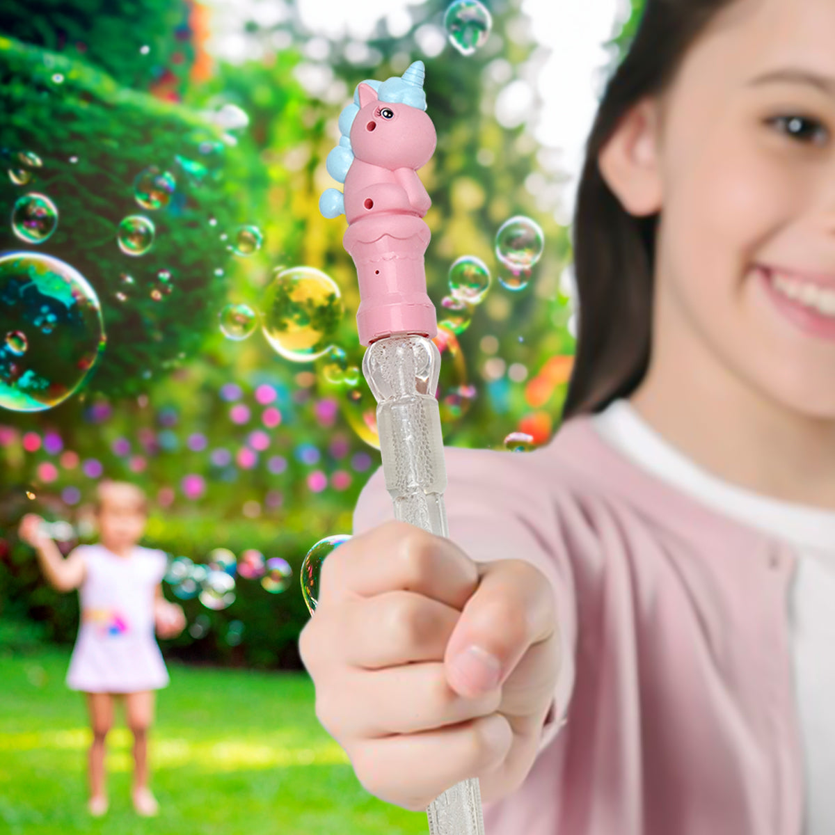 Vara de Burbujas, Unicornio, Color Rosa