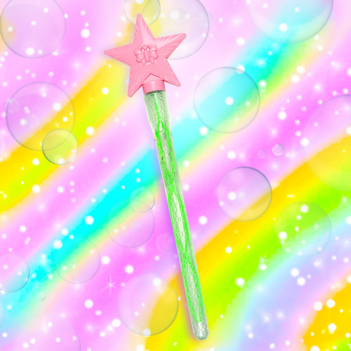 Vara de Burbujas, Estrella, Color Rosa