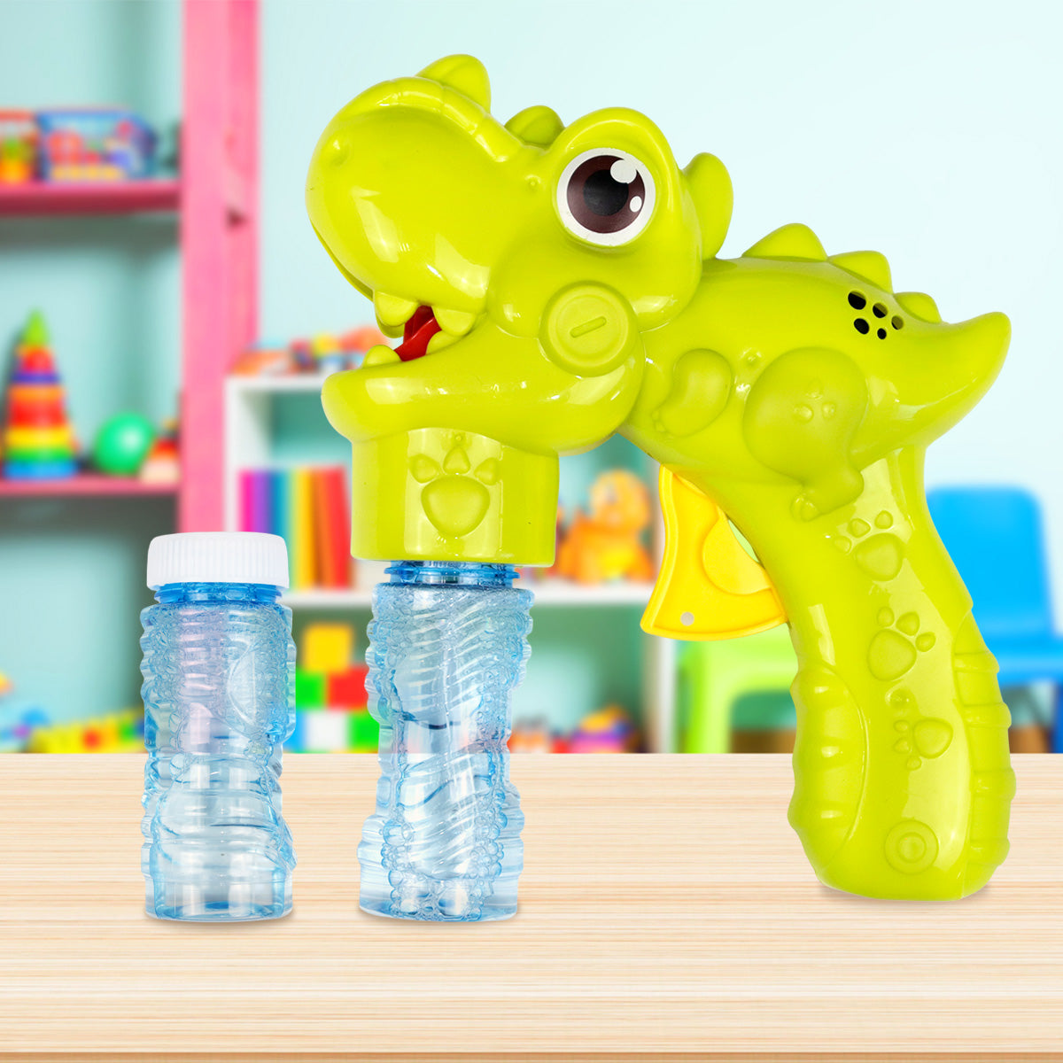 Dinosaurio, Pistola de Burbujas