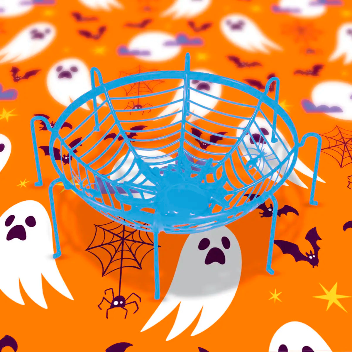 Bowl, Diseño de Telaraña y Arañas, Color Azul