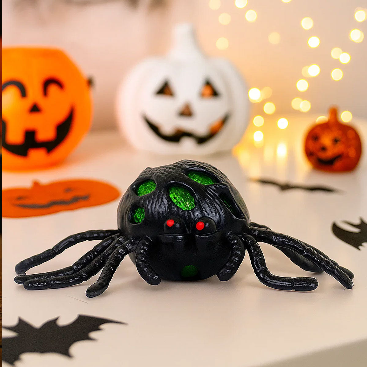 Araña, Pelota Antiestrés, Ojos Color Verde