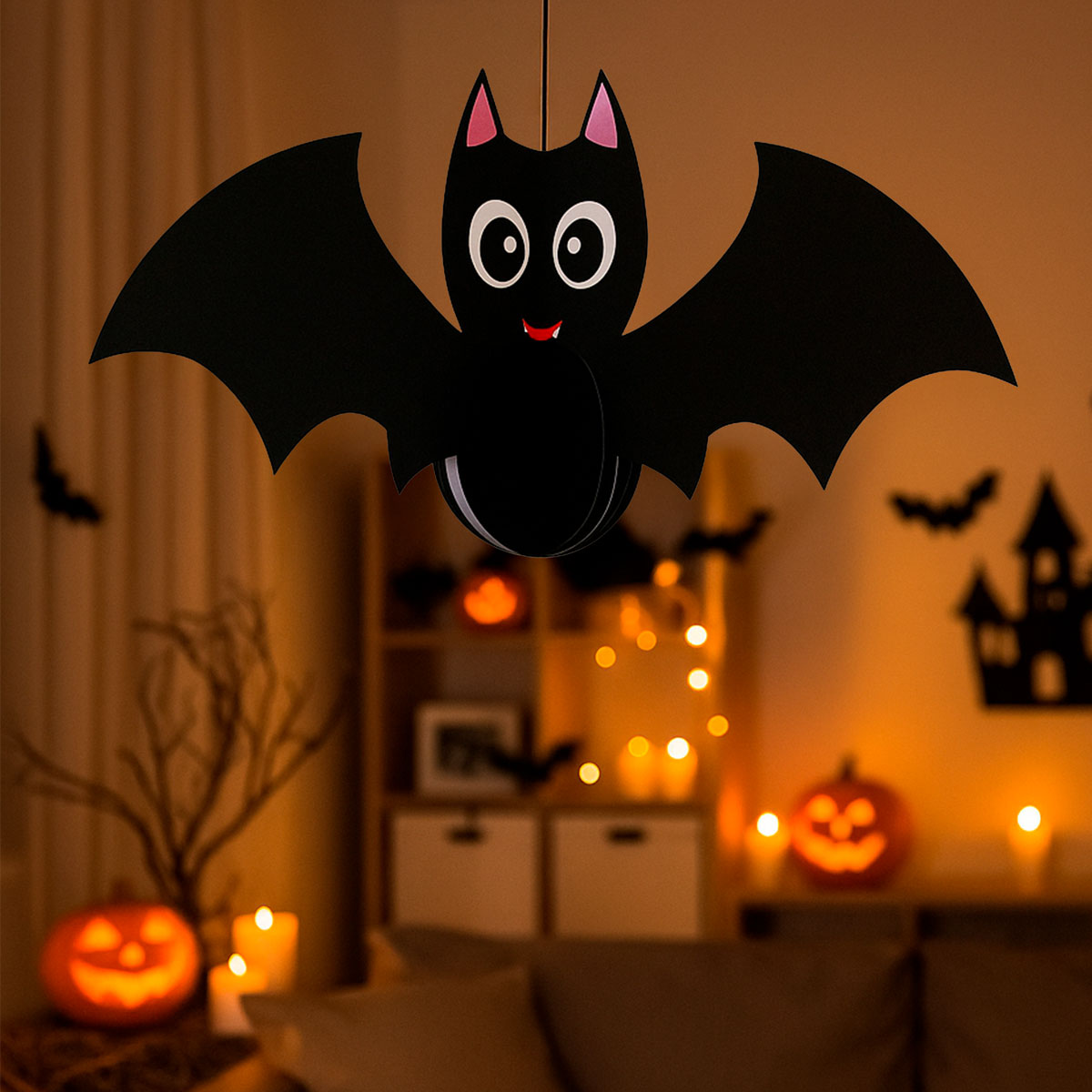 Murciélago, Decoración Colgante de Papel