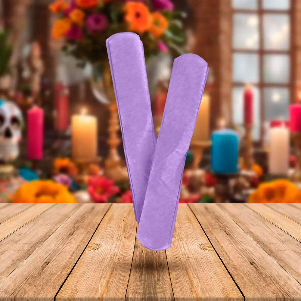 Cempasúchil de Papel China, 2 pzas, Color Morado