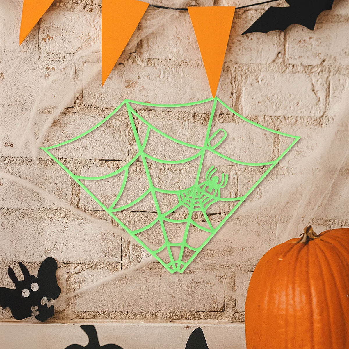 Decoración Colgante con Diseño de Telaraña, Fosforescente