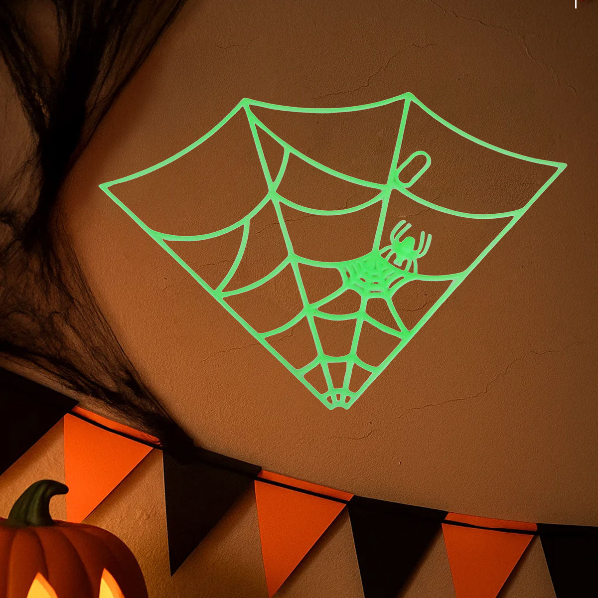 Decoración Colgante con Diseño de Telaraña, Fosforescente