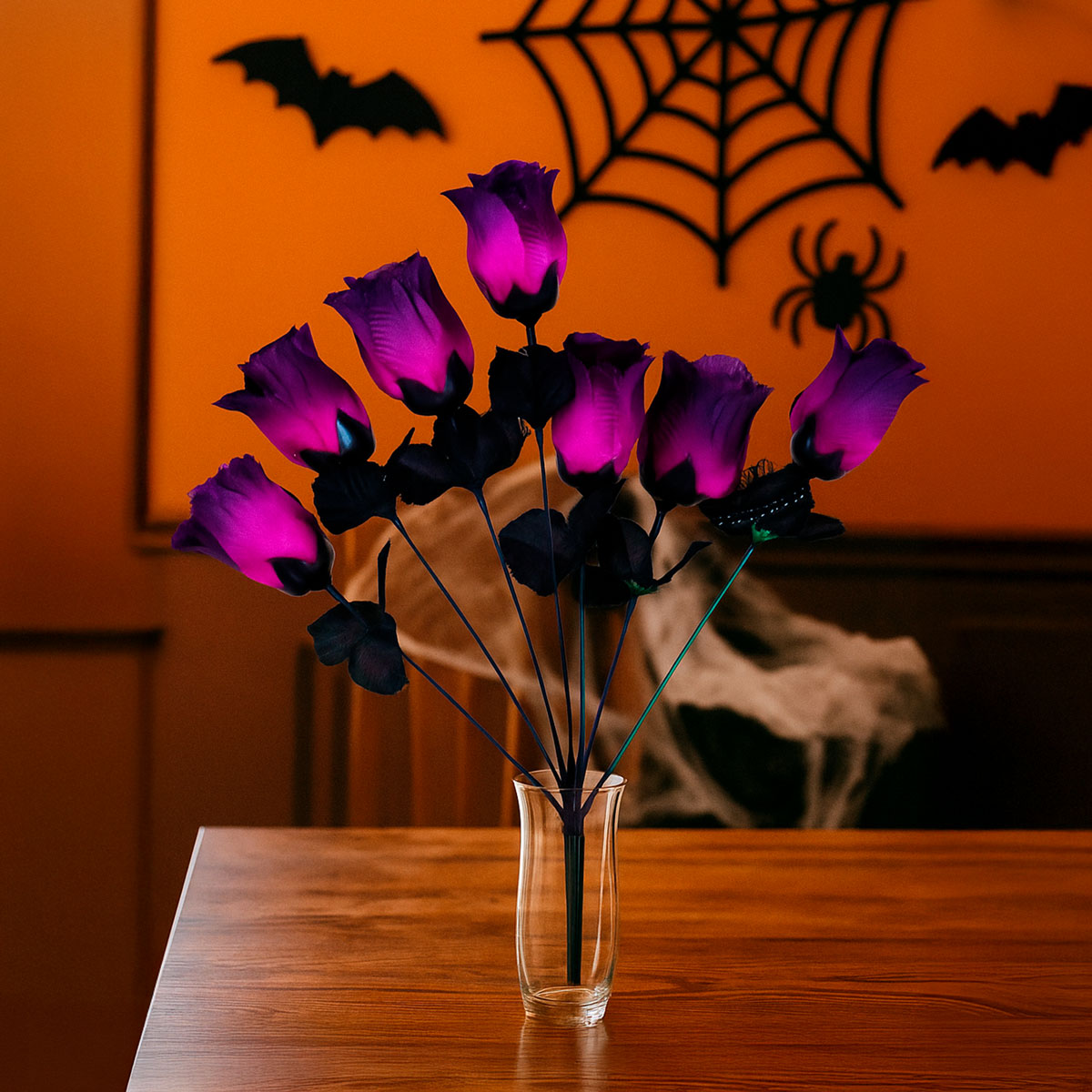 Rosas Artificiales, Color Morado, Halloween